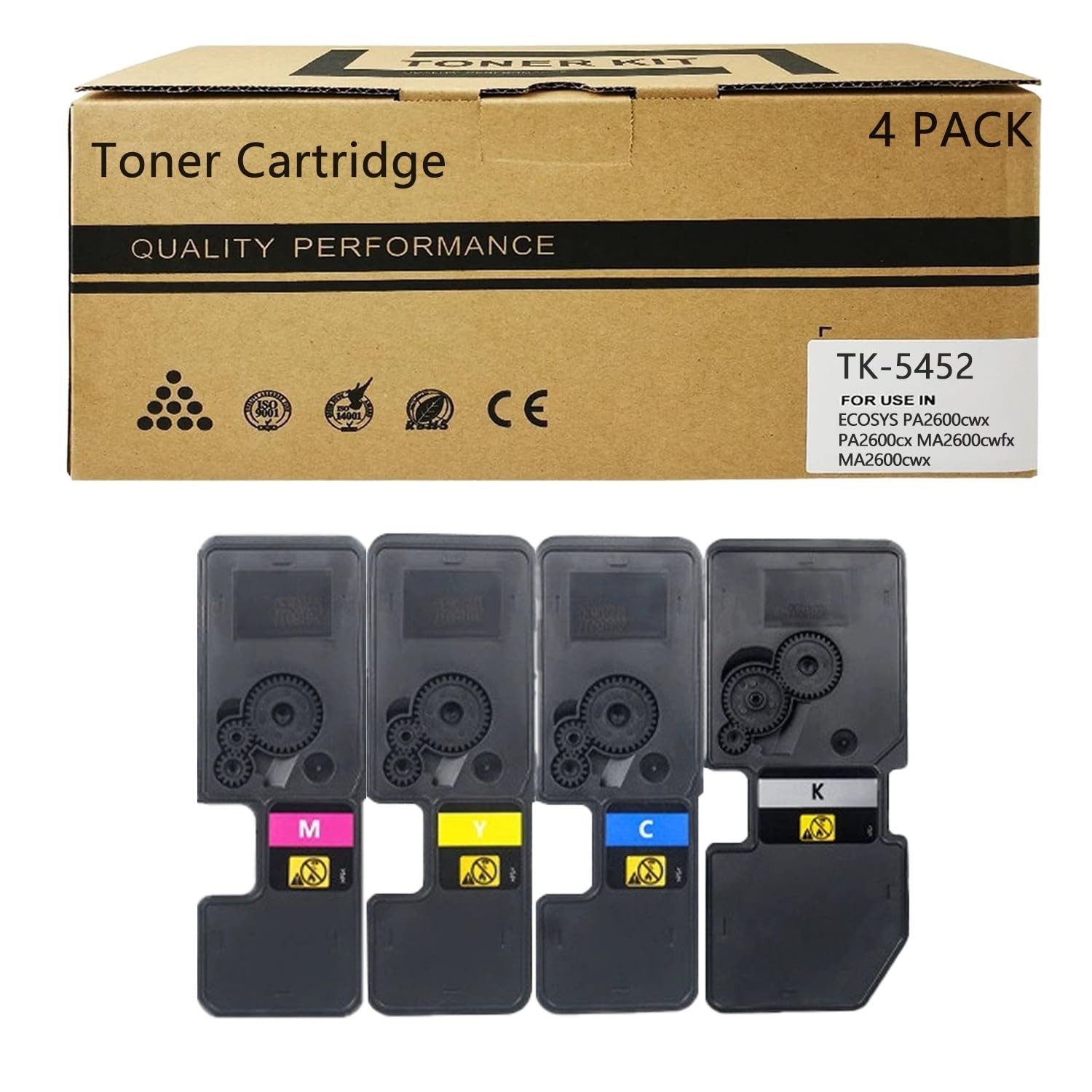 ** NEW Kyocera Toner | TK5452 / TK-5452 | Black / Color | Compatible | 4-Pack