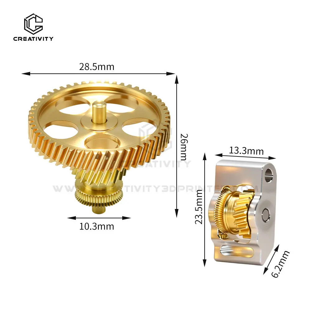 3D Printer Replacement P2S Extruder Gear Kit Hardened Steel All Metal Gear Kit H