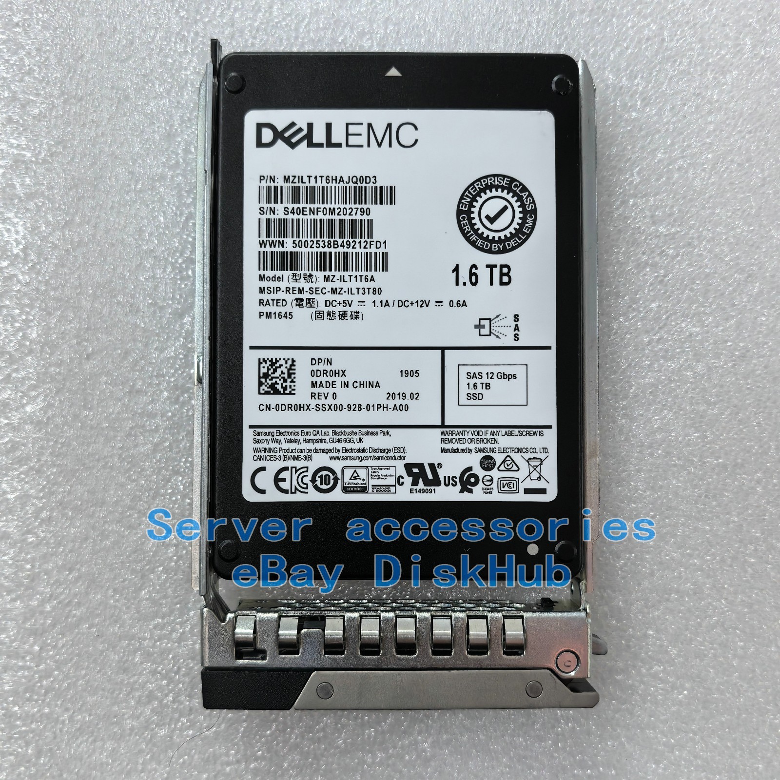 Dell DR0HX 1.6TB SAS SSD 2.5" 12Gbps TLC MU Solid State Drive | MZILT1T6HAJQ0D3