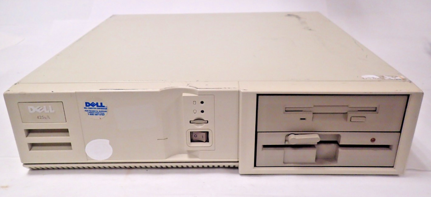 DELL 425s/L VINTAGE LOW PROFILE 486SX DESKTOP 1993 PC GREAT CONDITION