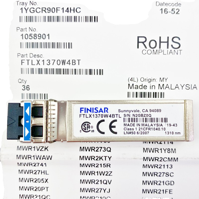 2 Pack SFP 10 GB Finisar FTLX1370 W4BTL-TM Tranceiver Module