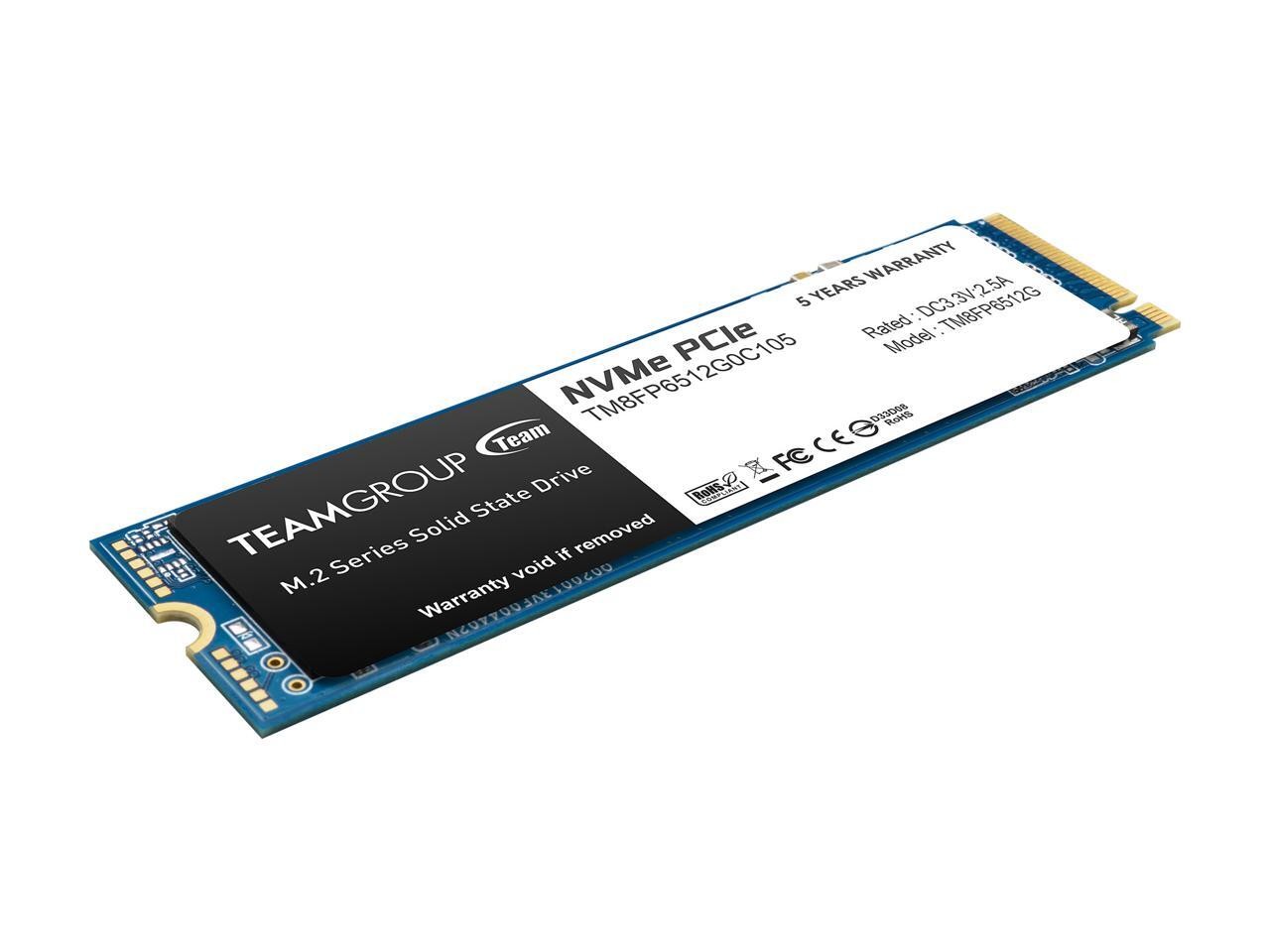 Group MP33 M.2 2280 512GB PCIe 3.0 x4 with NVMe 1.3 3D NAND Internal Solid Team