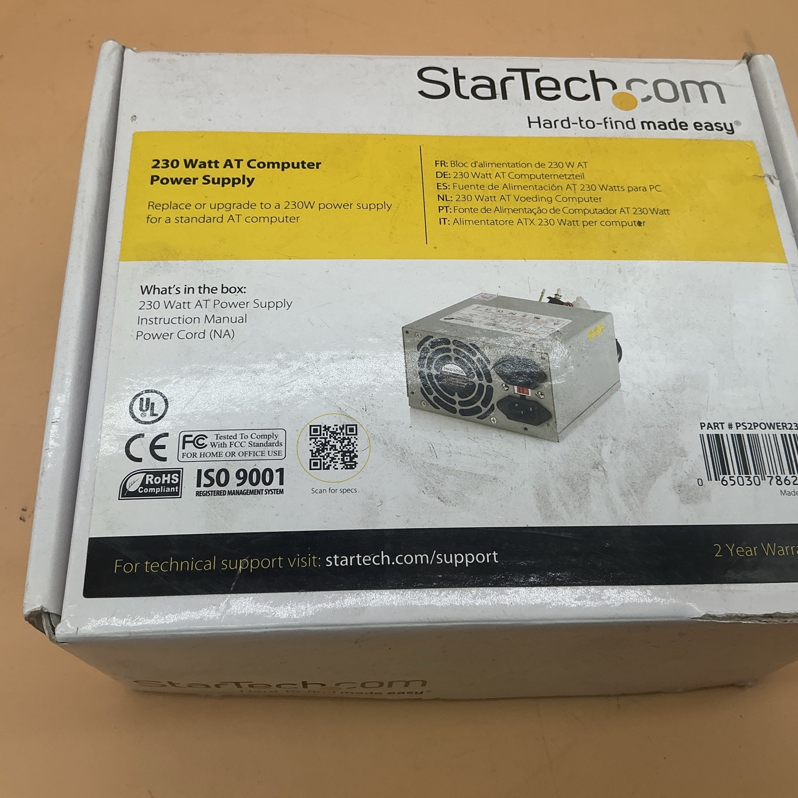 StarTech PS2PWER230 230 Watt Replacement PC Computer PS2 AT Power Supply