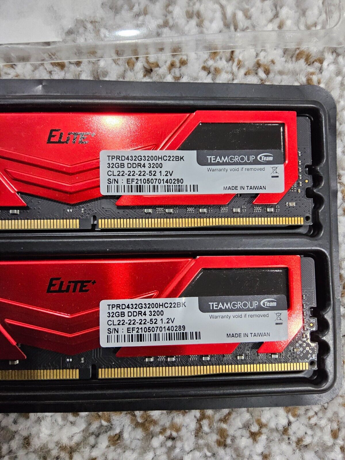 Team Group Elite+ 64GB (32GBx2) DDR4 3200MHz RAM (tprd432g3200hc22bk)