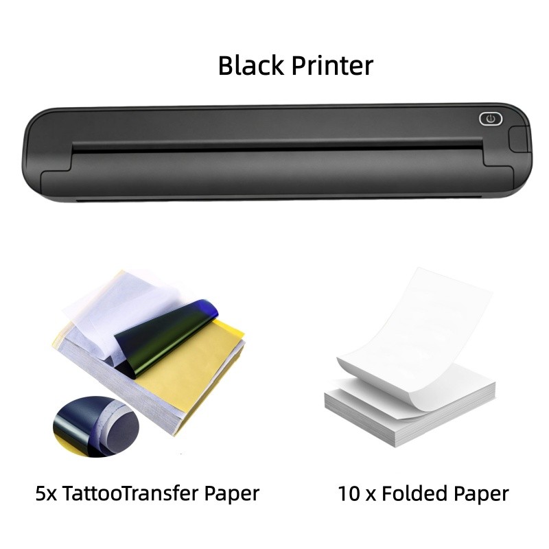 A4 Portable Inkless Thermal Printer With 15 Sheets Paper