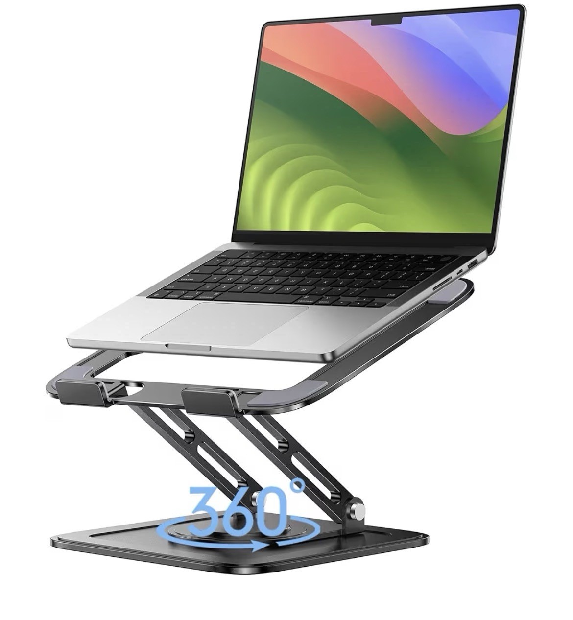 LOXP Adjustable Laptop Stand, Computer Stand with 360 Rotating Base, Ergonomic L