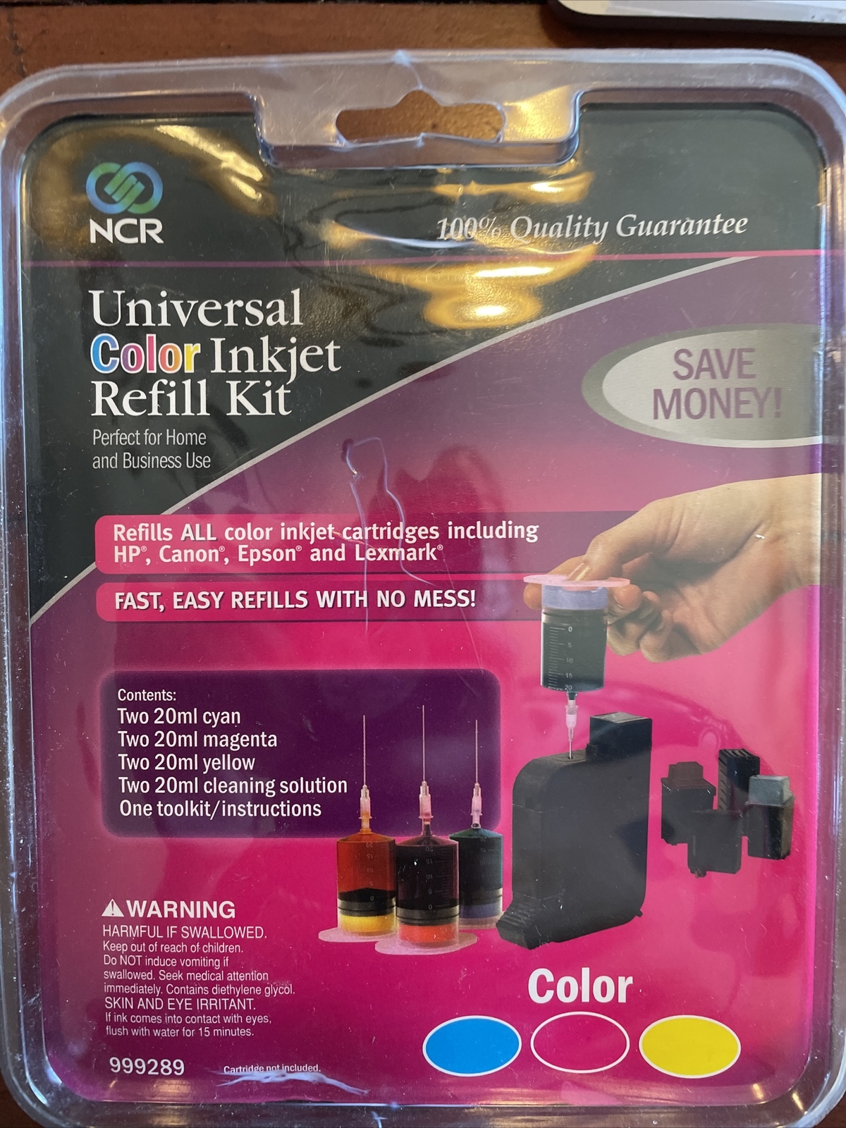 NCR Universal TRI Color Inkjet Refill Kit With Cleaning Solution New