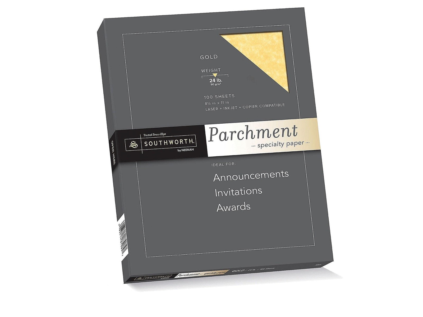 Southworth Parchment Paper 8.5 x 11 24 Lb Gold 100 Sheets