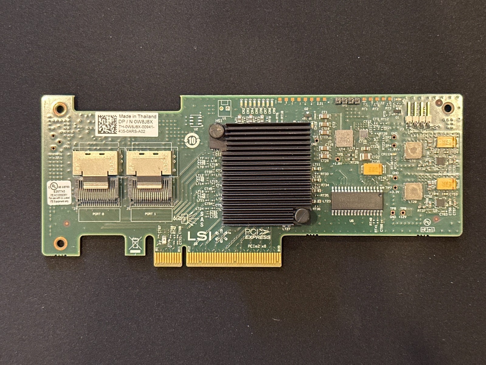 Dell 0W8J8X LSI SAS9210-8i 6Gb/s SAS SATA HBA PCIe 2.0 x8 2x SFF-8087 No Bracket