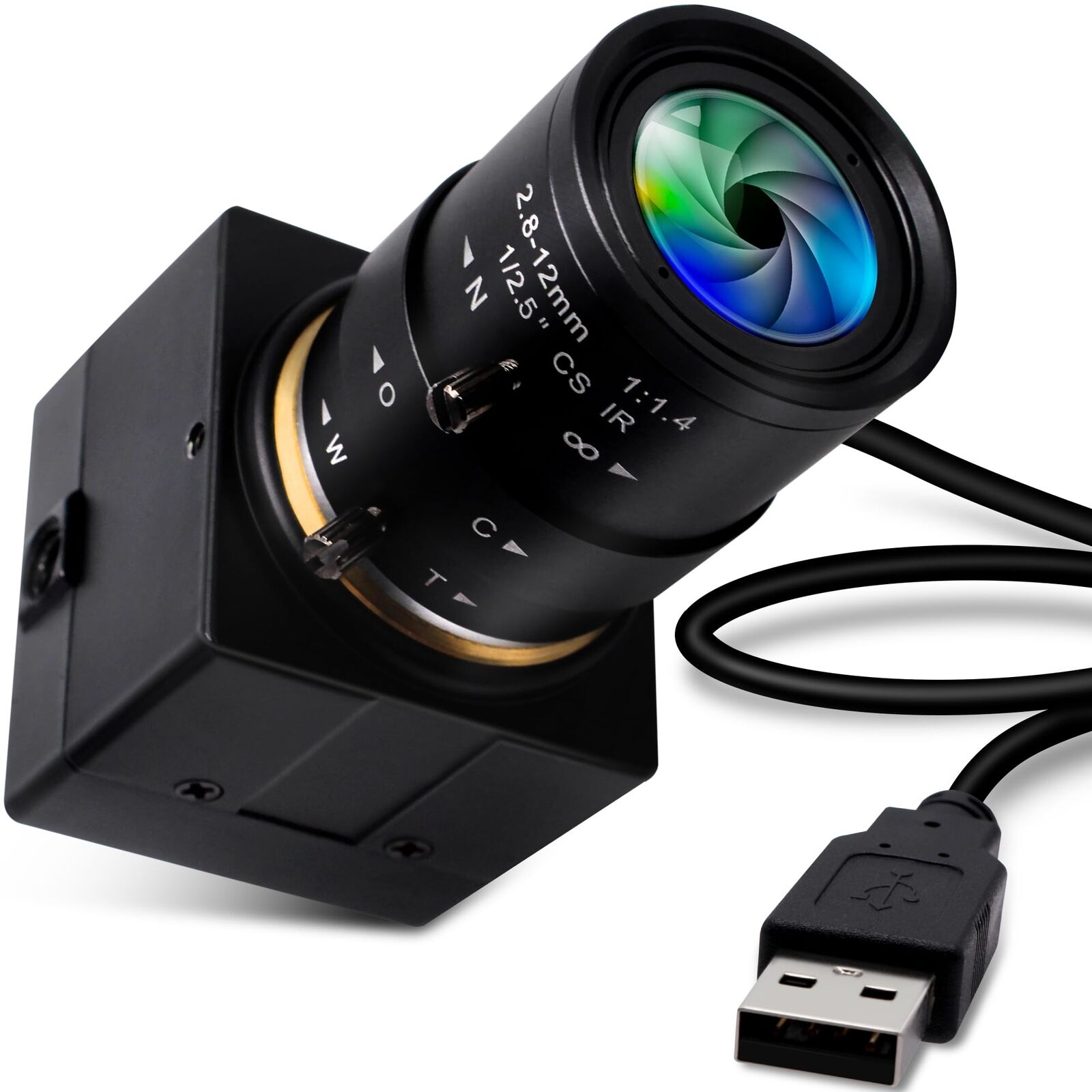 ELP Ultra HD 4K Zoom Webcam Wide Angle Optical Varifocal HD 2.8-12mm Lens Ultra