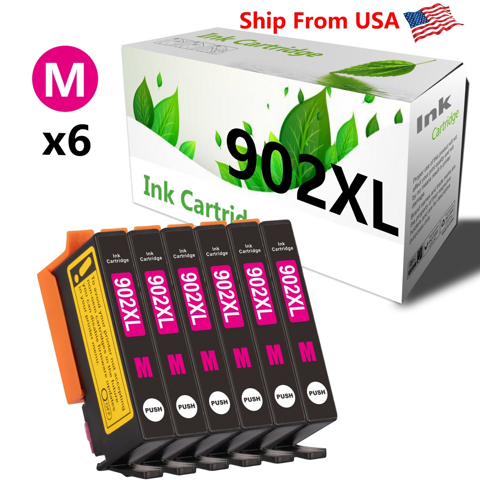 6PK HP 902 MAGENTA Ink Cartridge Office Jet Pro 6954 Pro 6962