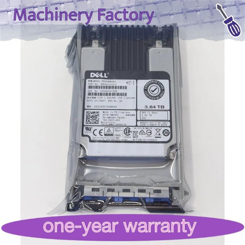 M09K5 0M09K5 PX04SRB384 Dell 3.84TB 12G SFF 2.5"SAS MLC RI SSD Solid State Drive