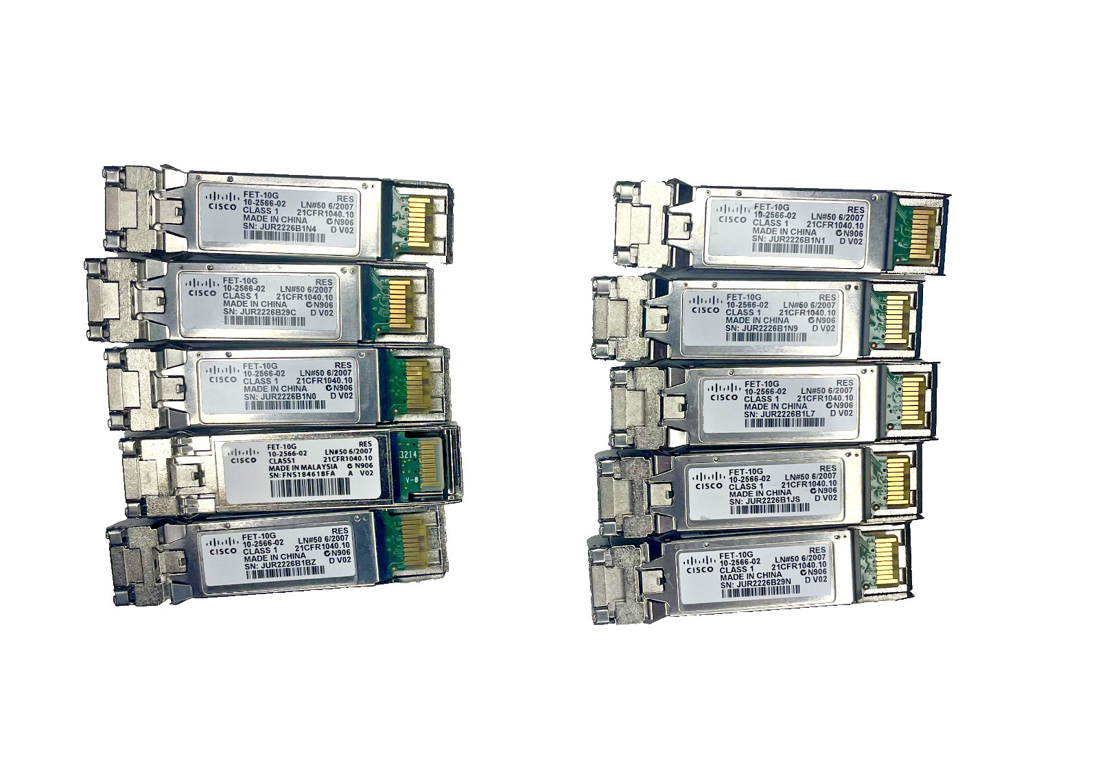 Lot of 10 Genuine Cisco FET-10G