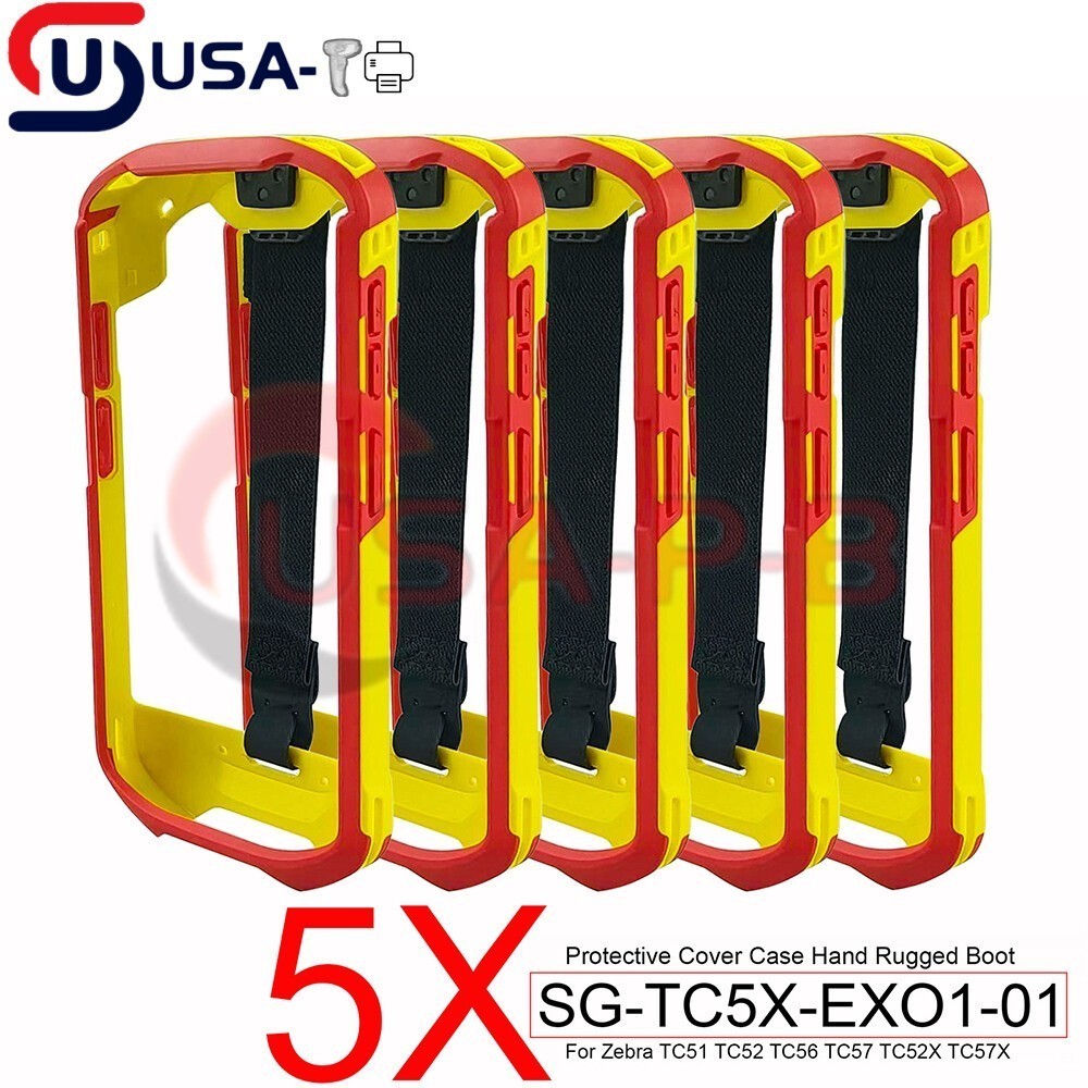 5PCS Protective Cover for Zebra TC51 TC56 TC52 TC57 Yellow-Red SG-TC5X-EXO1-01