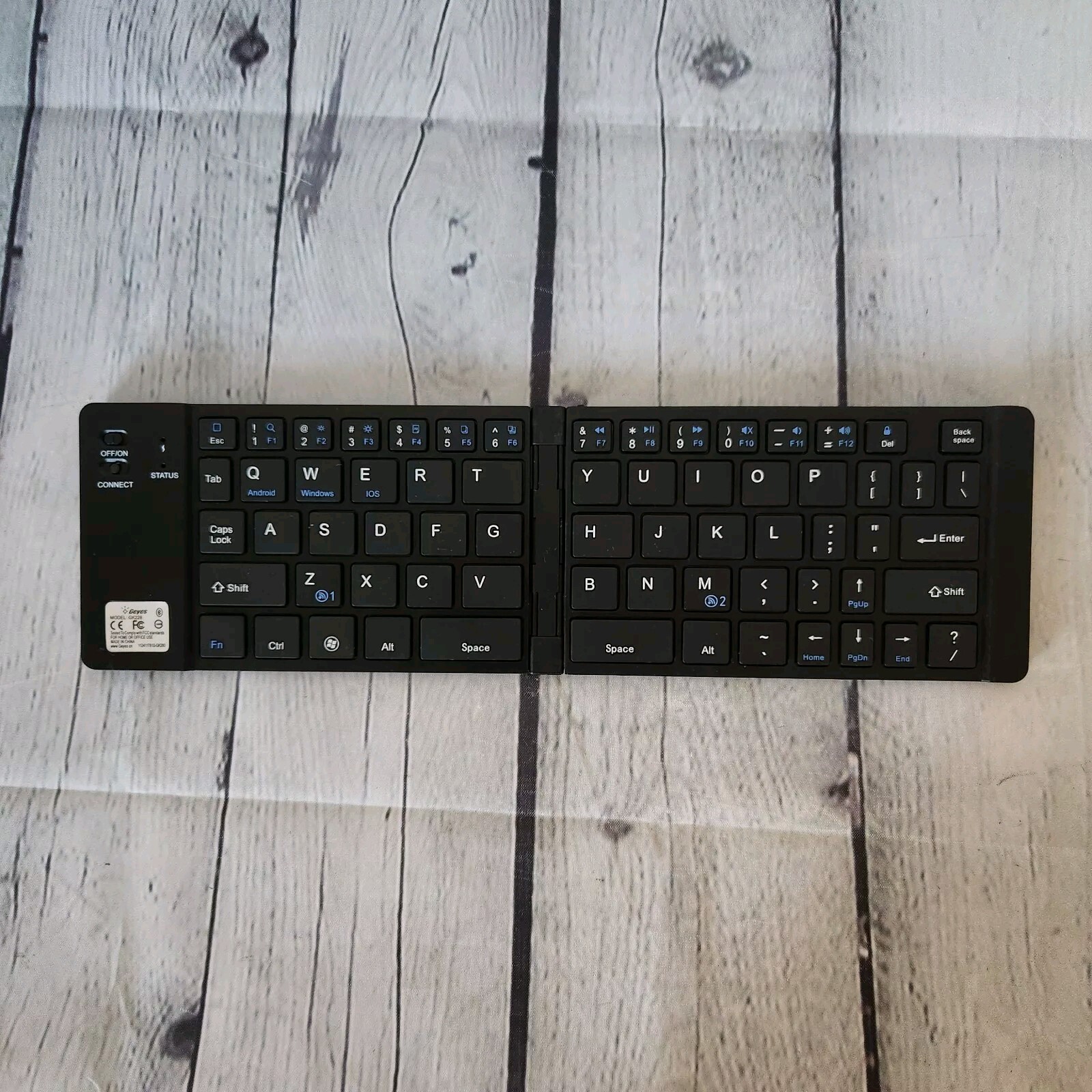 Geyes Portable Folding Keyboard Wireless Foldable Bluetooth Keyboard Works