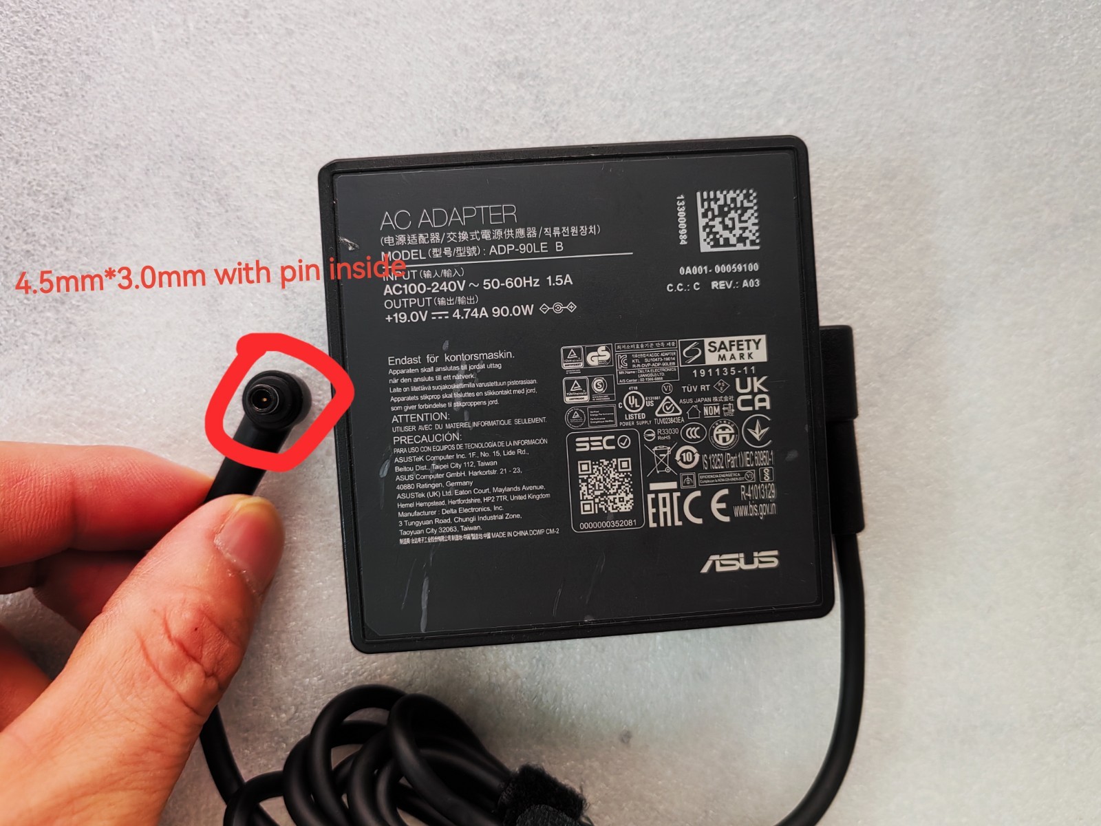 19V 4.74A ADP-90LE B For Asus Zen AiO 24 M5401 ø4.5 90W AC Adapter 100%Original