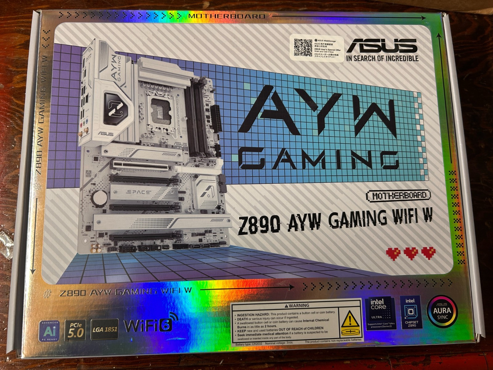 Never Opened ASUS Z890 AYW Gaming WiFi 6 BT-5.3 ATX