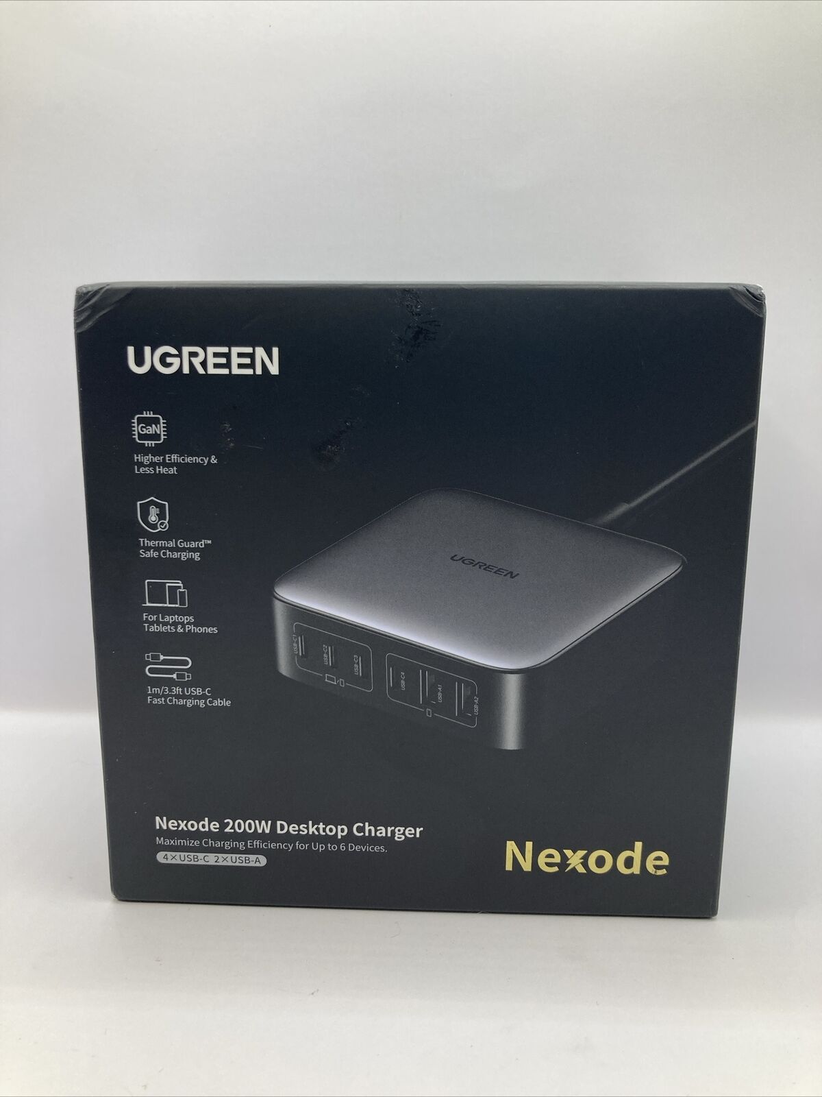 UGREEN 200W USB C Charger, Nexode 6 Ports GaN Desktop Charger, USB C Charging...