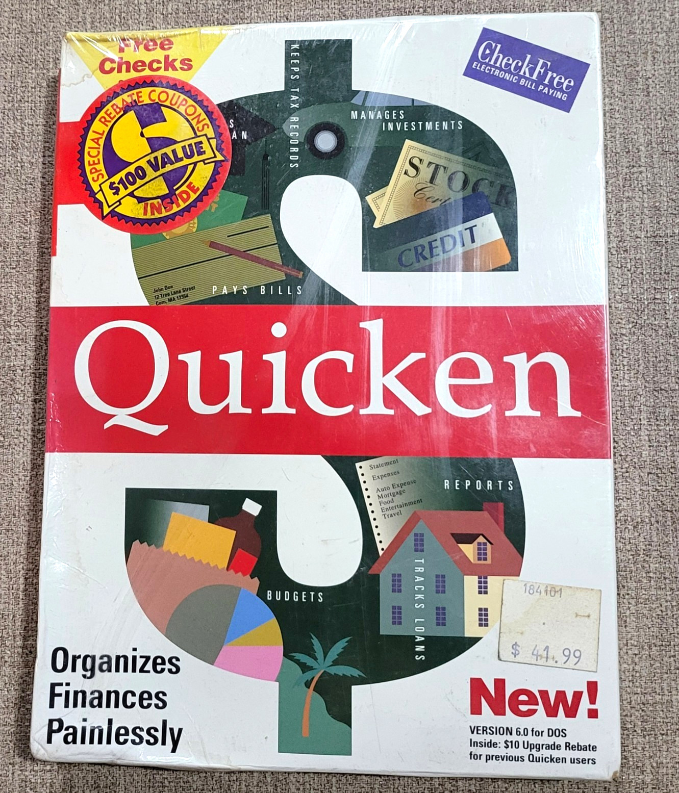 Intuit Quicken 6.0 for DOS Personal Finance Software CD, English (MPN 184101)