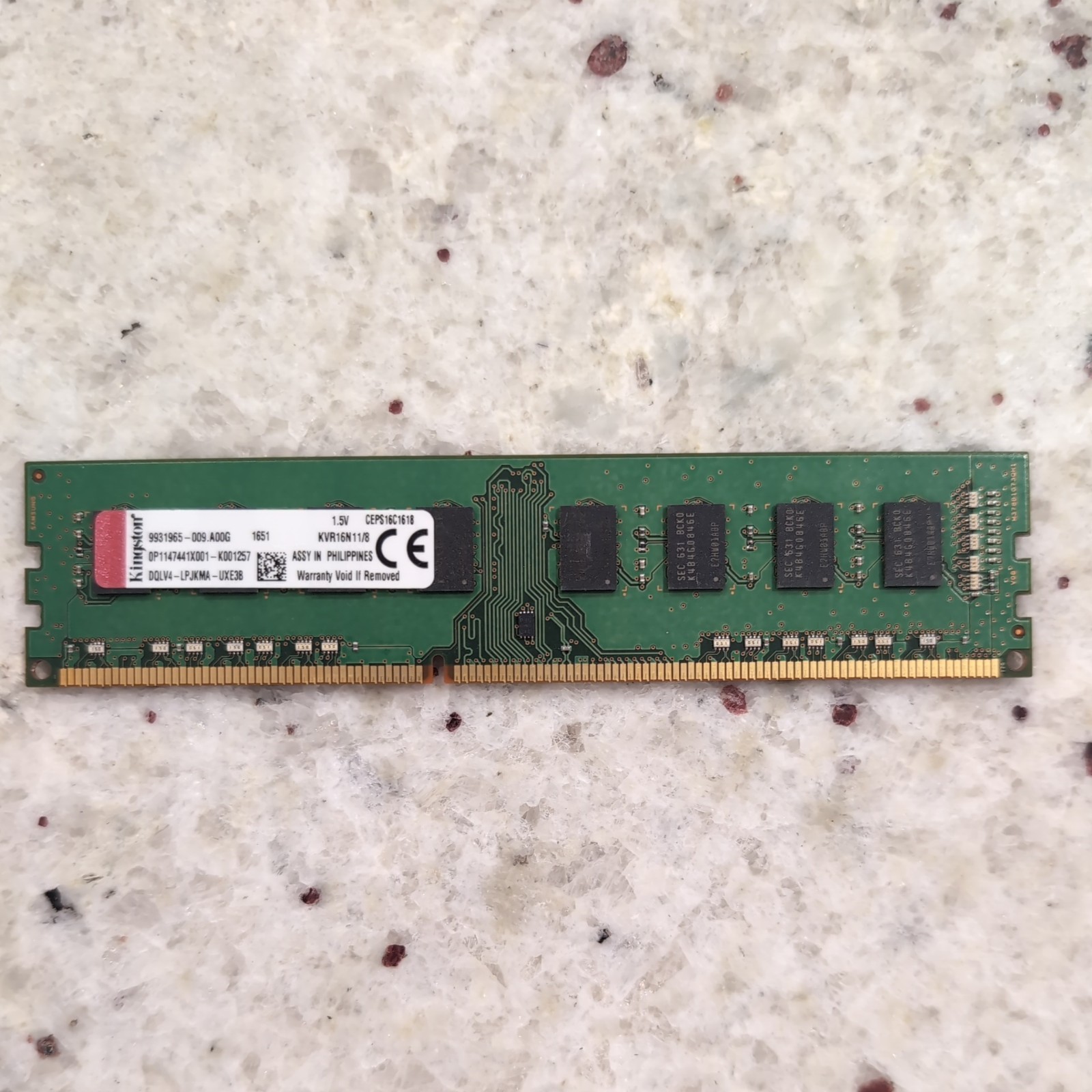 Kingston KVR16N11/8 8GB DDR3-1600 PC3-12800 240-Pin Desktop RAM Memory Tested