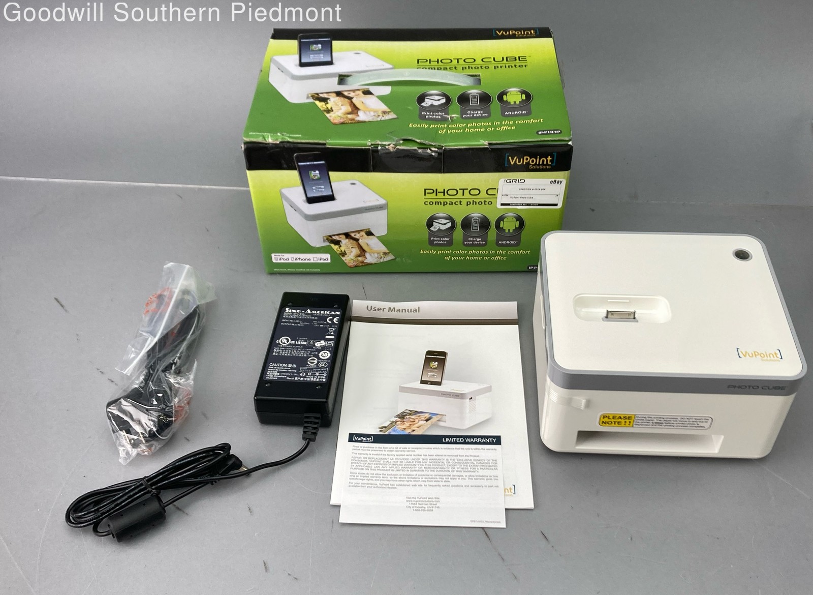 VuPoint Solutions IP-P10-VP Compact Photo Printer - Open Box