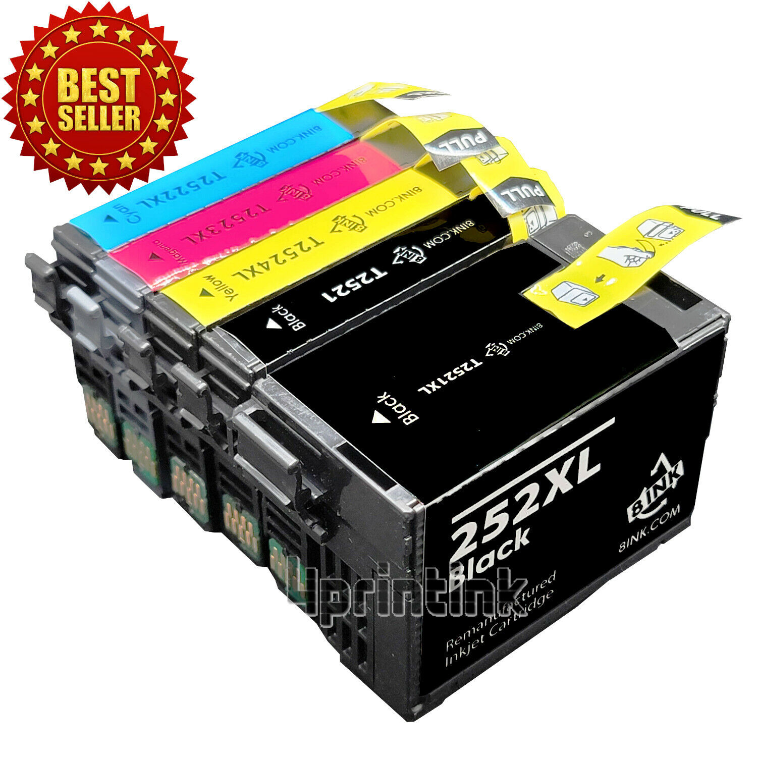 5 Pack 252XL Reman. Ink Cartridges For Epson 252 WF-7110 WF-7610 WF-7620 WF-7210