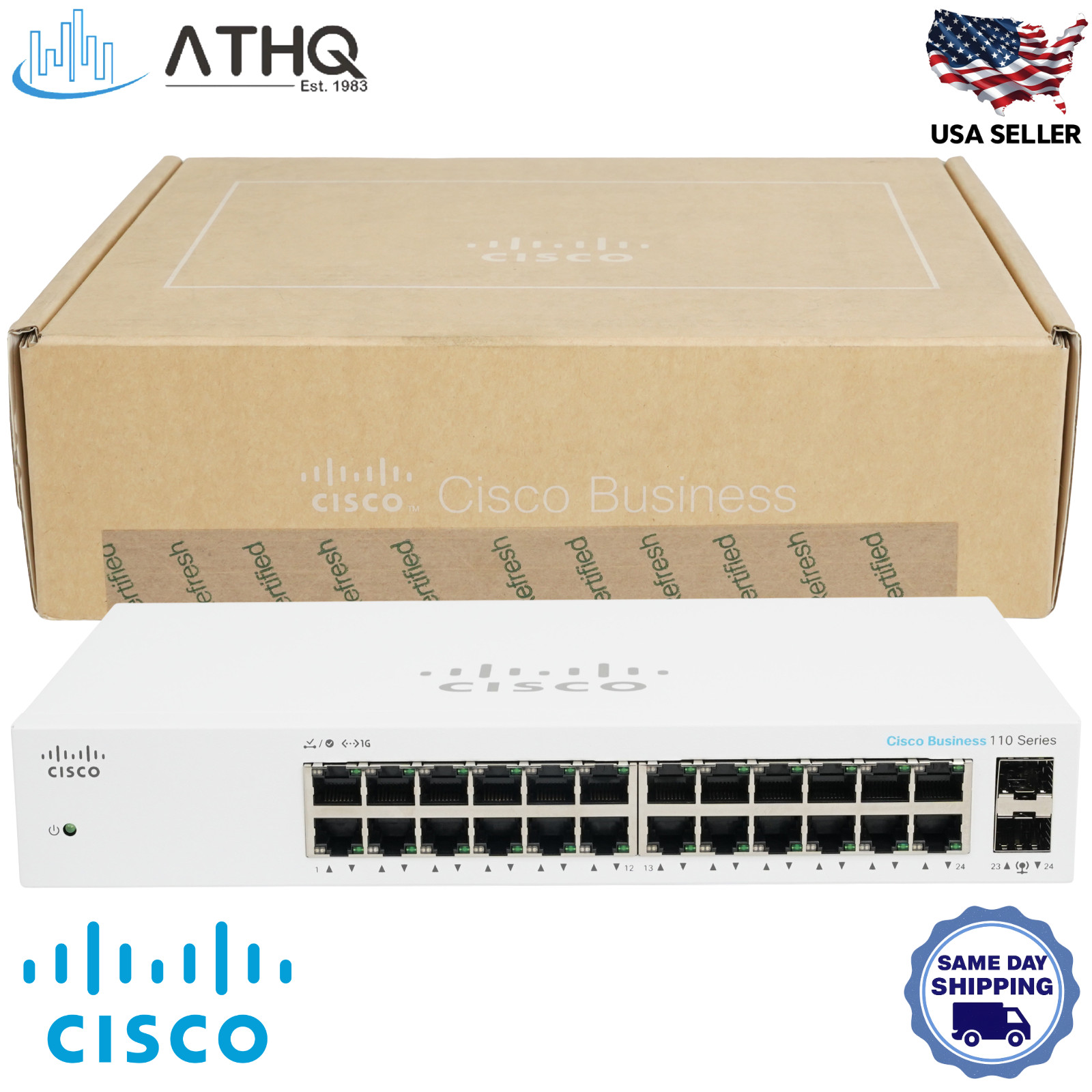 Cisco Business CBS110-24T (NA) 24-Port Gigabit Unmanaged SMB Switch SFP Refresh