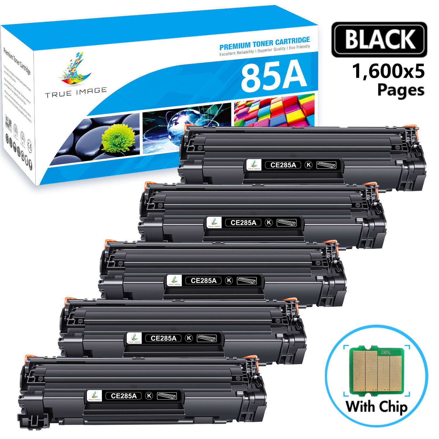 5x Toner Cartridge for HP CE285A 85A Laserjet Pro M1139 M1214 nfh P1102w P1102