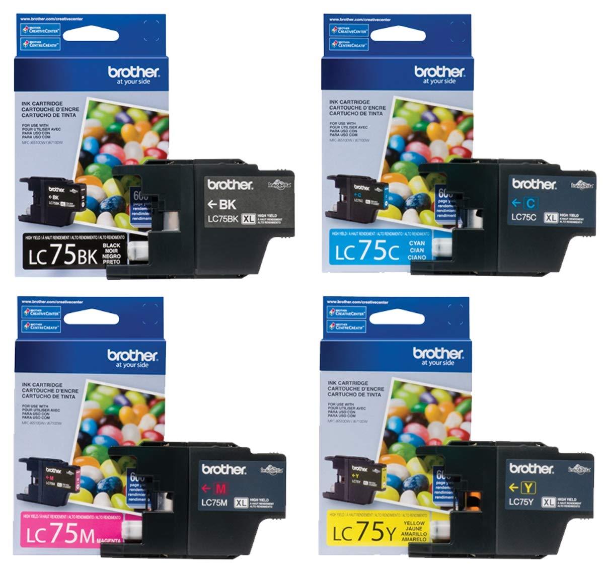 GENUINE Brother LC75 Ink Cartridge 4 Pack for MFC-430W MFC-J825DW MFC-J835W 