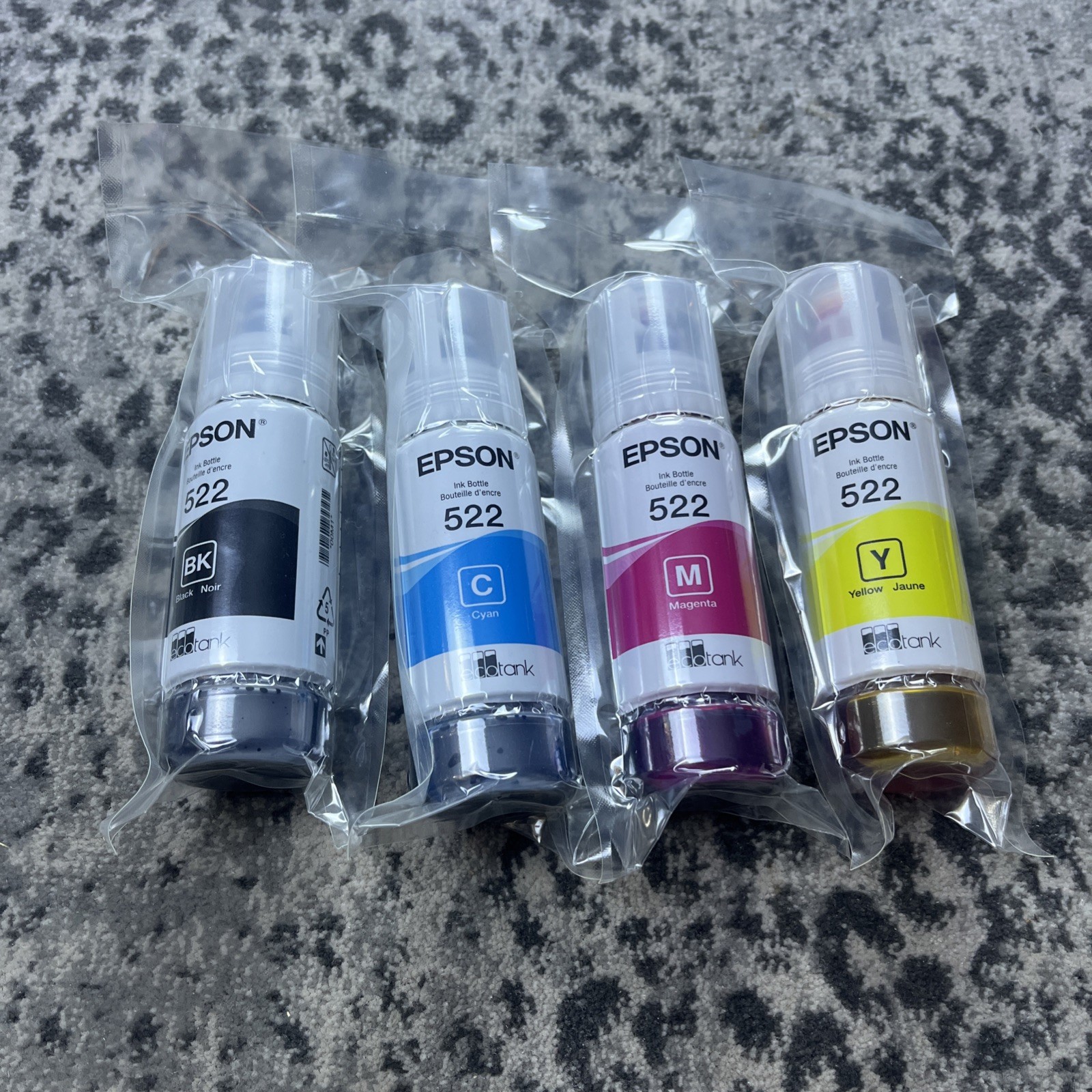 Epson 522 Ink Bottles 4 Pack Genuine for ET-2720 ET-2800 ET-2803 ET-4700 ET-4800