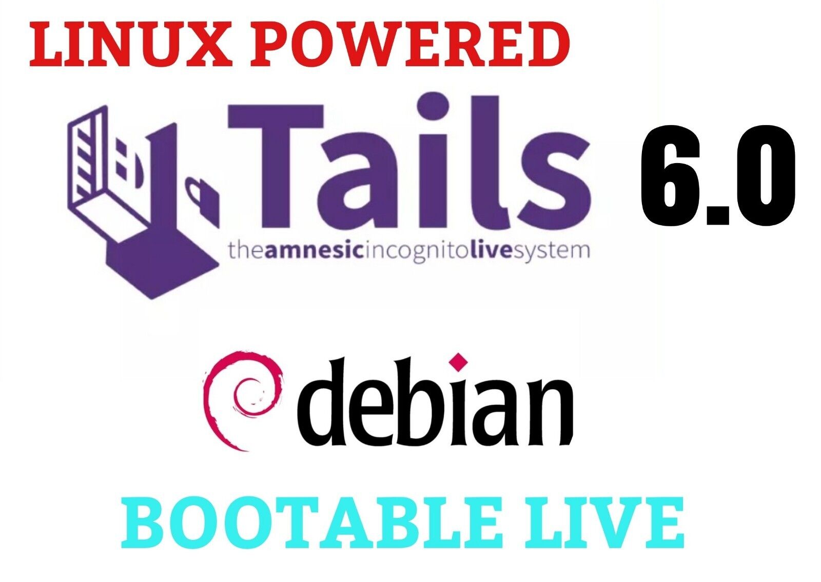 Tails Linux 6.0 32 Gb USB 3.2 Drive, Safe, Secure, Anonymous, Live Bootable