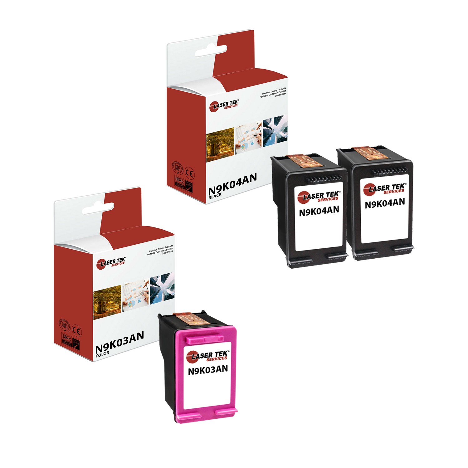 3Pk LTS 65XL Black Color HY Compatible for HP Deskjet 3720 3721 3730 Ink