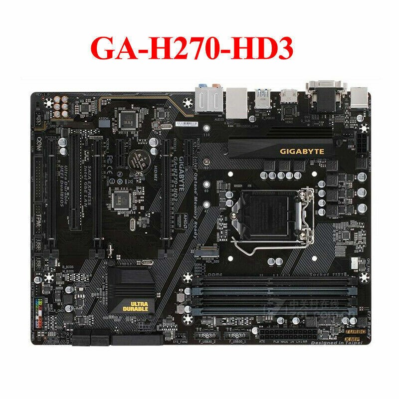 GIGABYTE GA-H270-HD3 LGA 1151 Intel H270 Motherboard DDR4 ATX USB3.1 VGA DVI