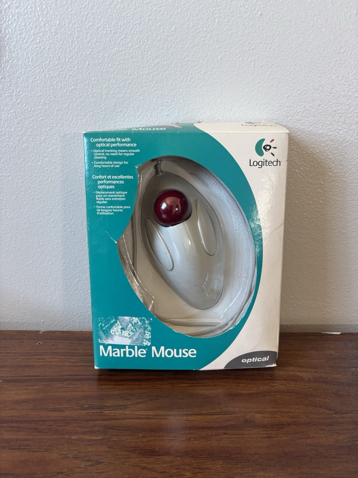 Vintage Logitech Marble Mouse Optical Trackball 904360-0403 USED Open Box Mac PC