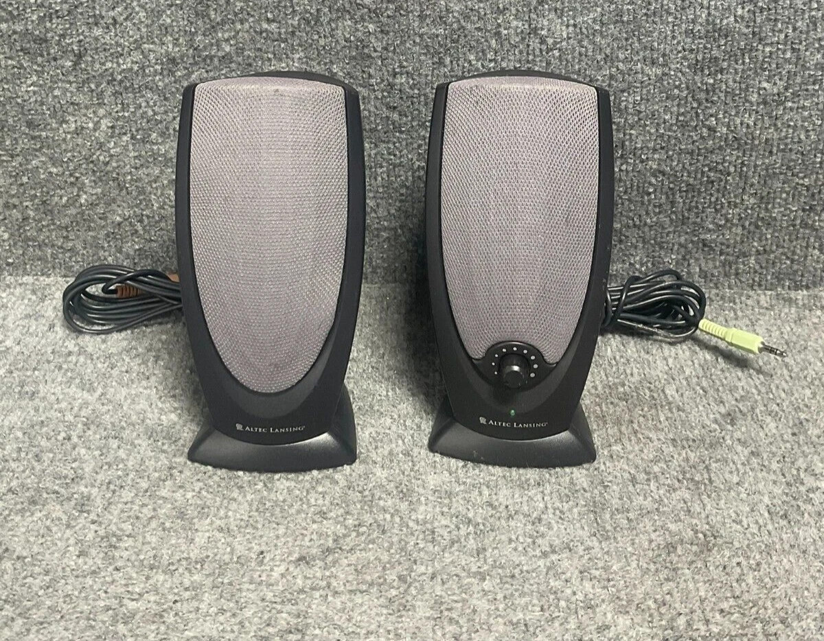 Altec Lansing Rev A00 Computer Speakers Pair Stereo Wired Black