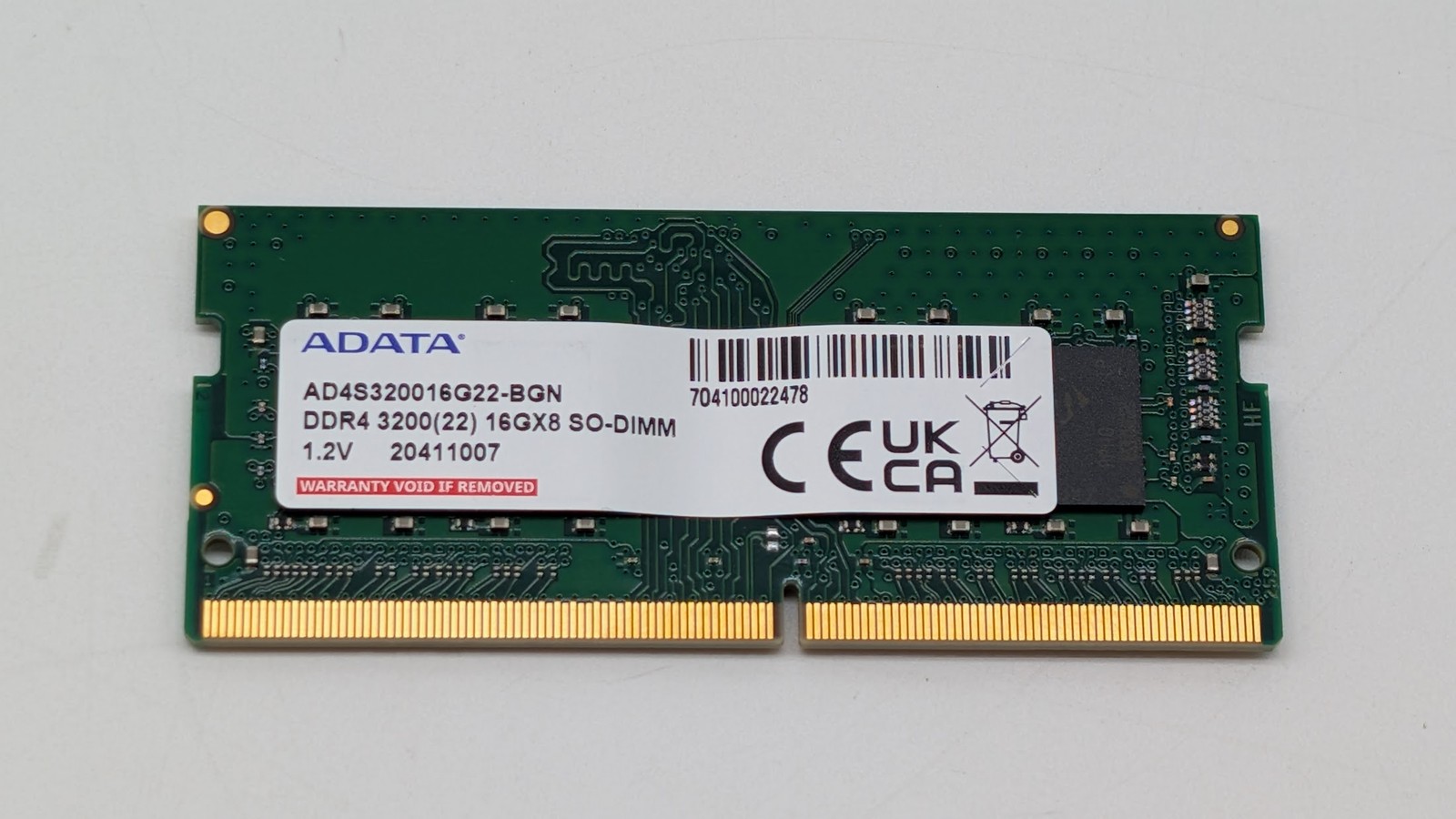 ADATA 16GB AD4S320016G22 DDR4 3200MHz SODIMM
