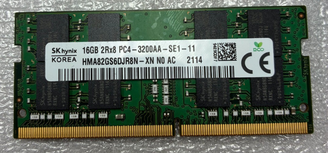 SK Hynix HP 16GB PC4-3200AA DDR4 Memory - HMA82GS6DJR8N L47726-001