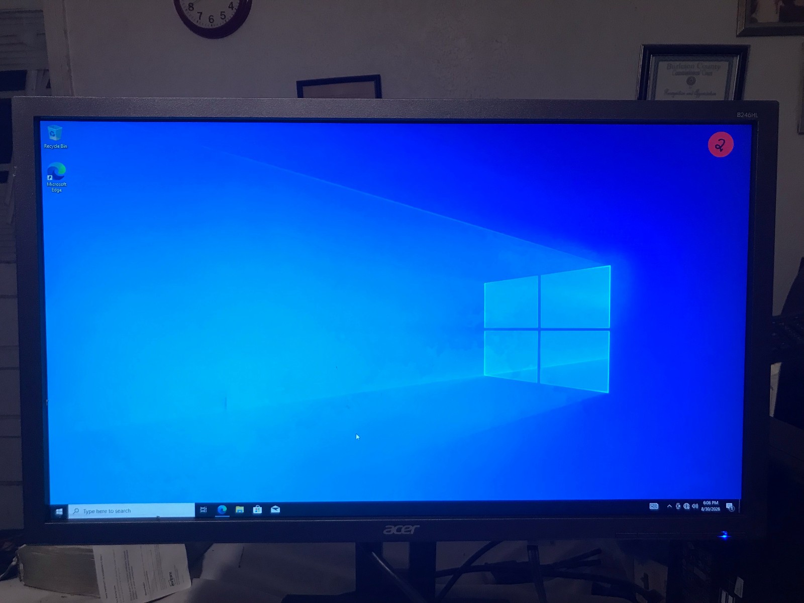 Acer B246HL 24" 1080p LCD Monitor VGA DVI DisplayPort Tested No Stand