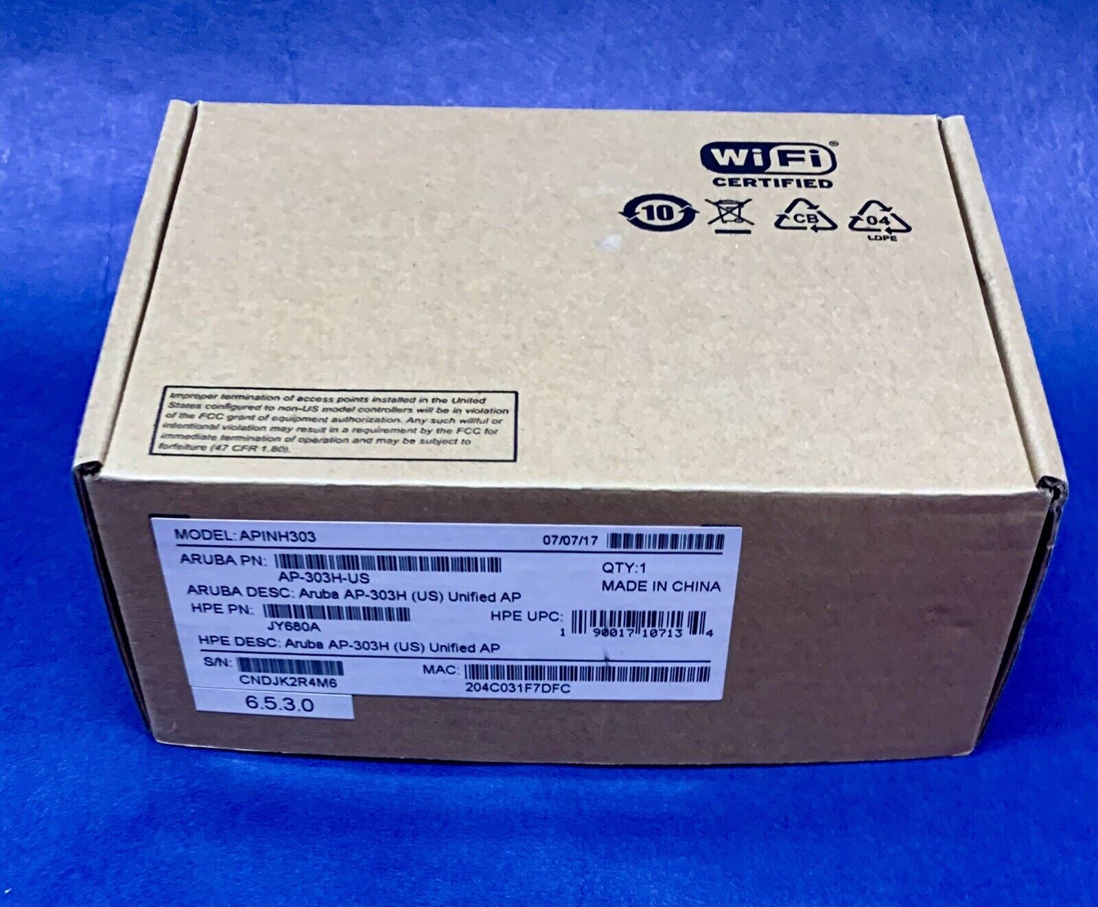 HP Aruba Instant On AP11D Unified Dual Access Point APINH303 Brand New Sealed