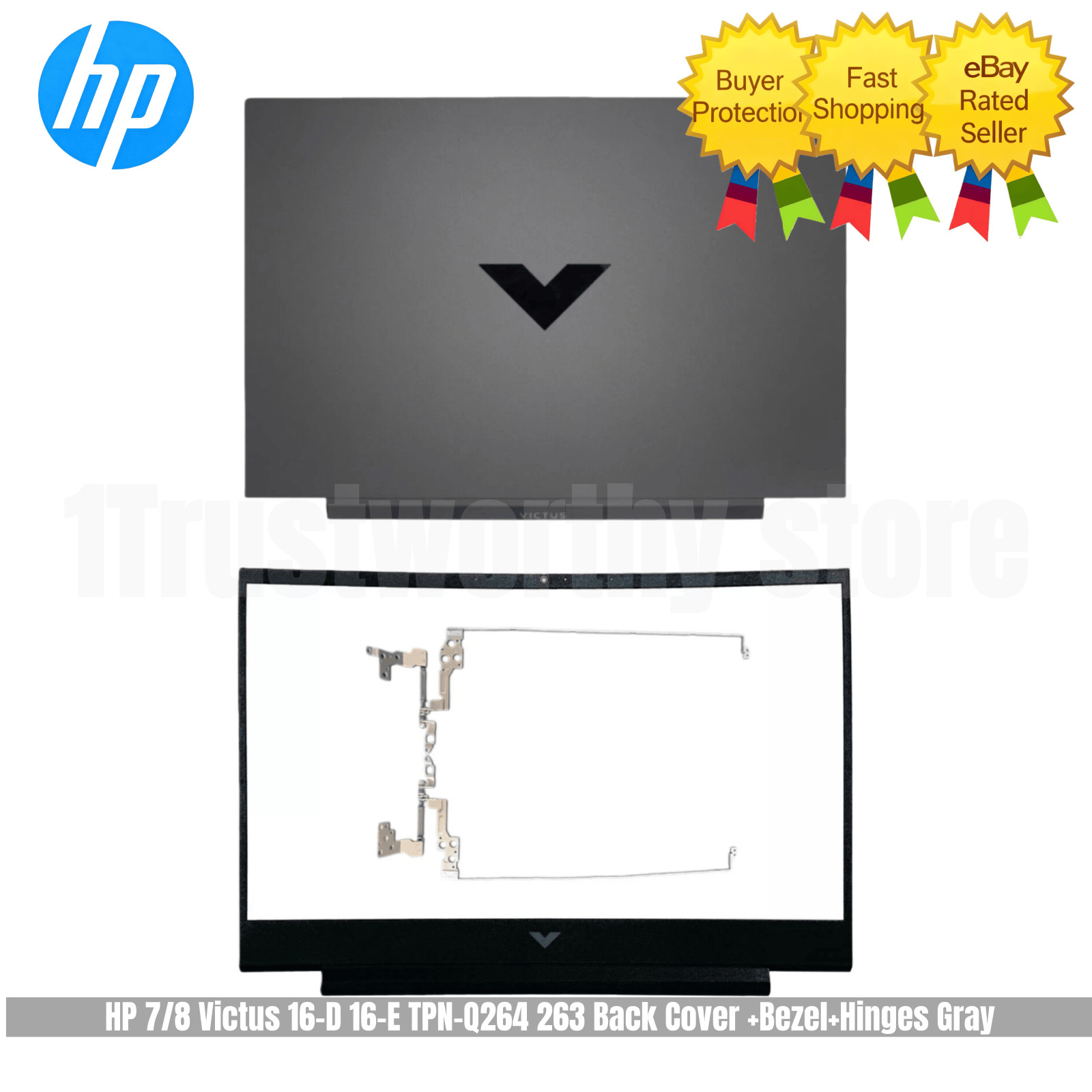 New For HP 7/8 Victus 16-D 16-E TPN-Q264 263 Back Cover/Bezel/Hinges Gray US