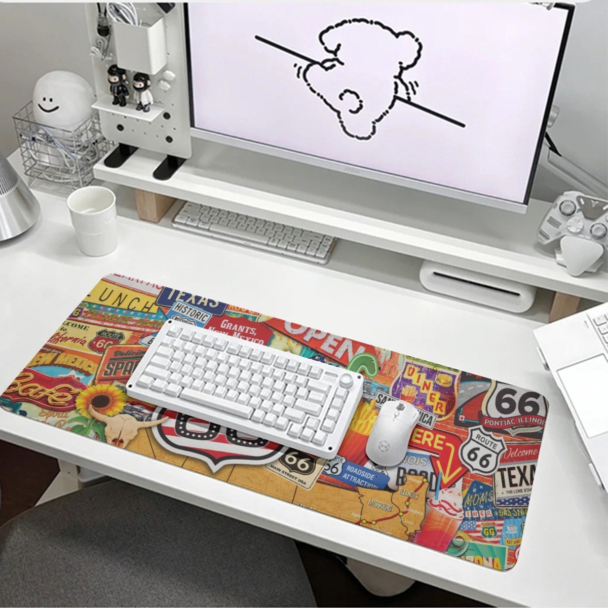 Rare U.S. Route 66 Print Mouse Pads For Laptop Computer PC Gaming Office