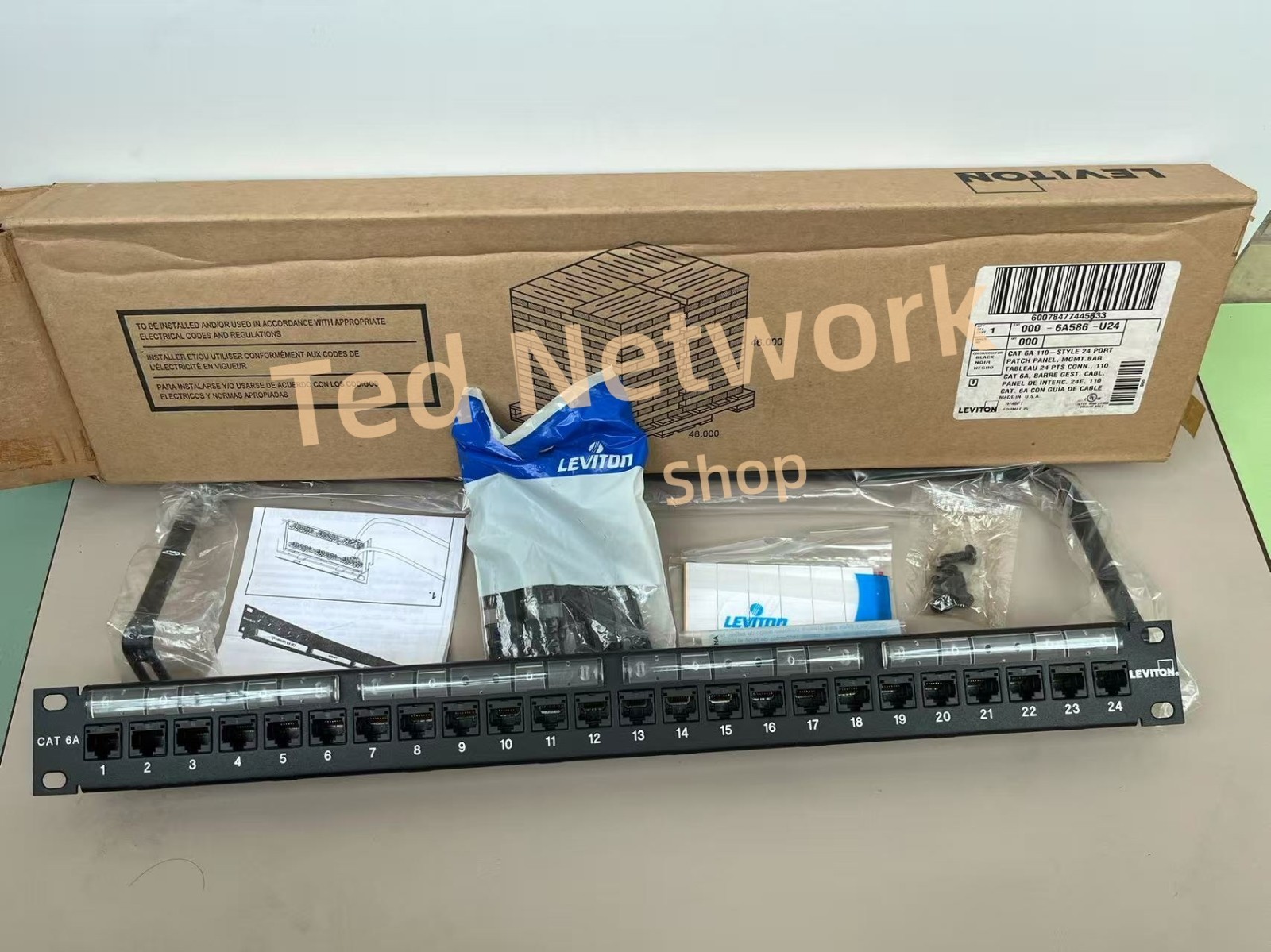 LEVITON 000-6A586-U24  CAT6A eXtreme 6+ Universal Patch Panel NEW 