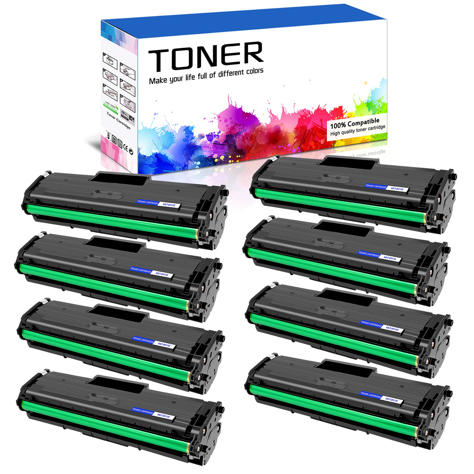 8PK MLT-D111S Toner Cartridge For Samsung SL-M2020W SL-M2021 SL-M2021W SL-M2024W