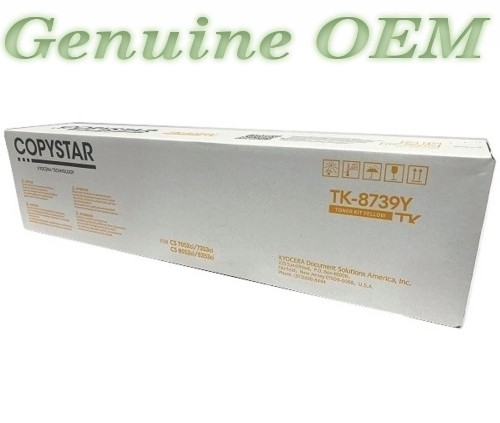 1T02XNACS0/TK8739Y,TK-8739Y Original OEM Kyocera Toner, Yellow Genuine Sealed