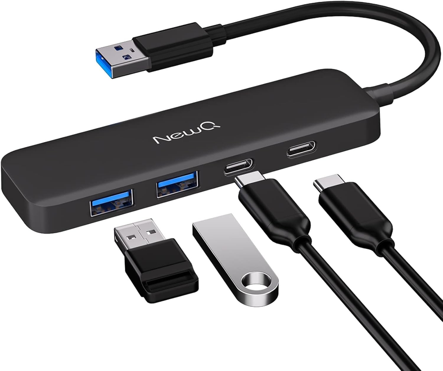Dual USB C USB A 3.0 Hub: USB Hub 4 Ports with 2* USB-C 3.0 and 2* USB-A 3.0, Ul