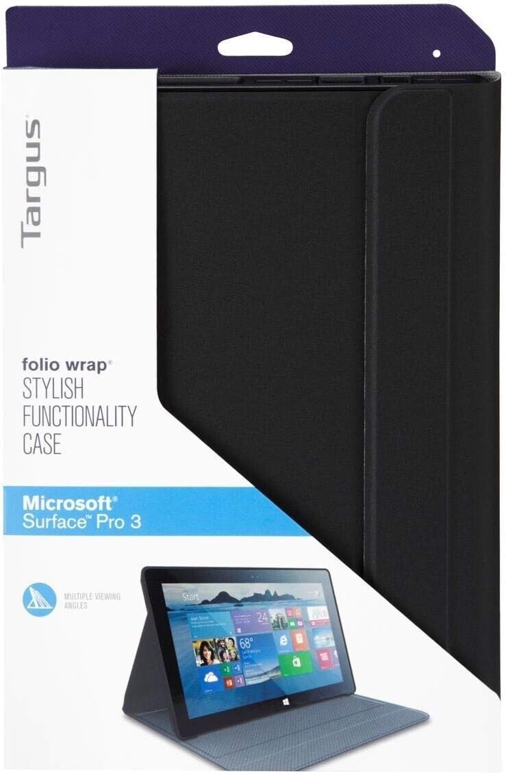Targus Folio Wrap Protective Cover for Microsoft Surface 3, Black (THZ525US)