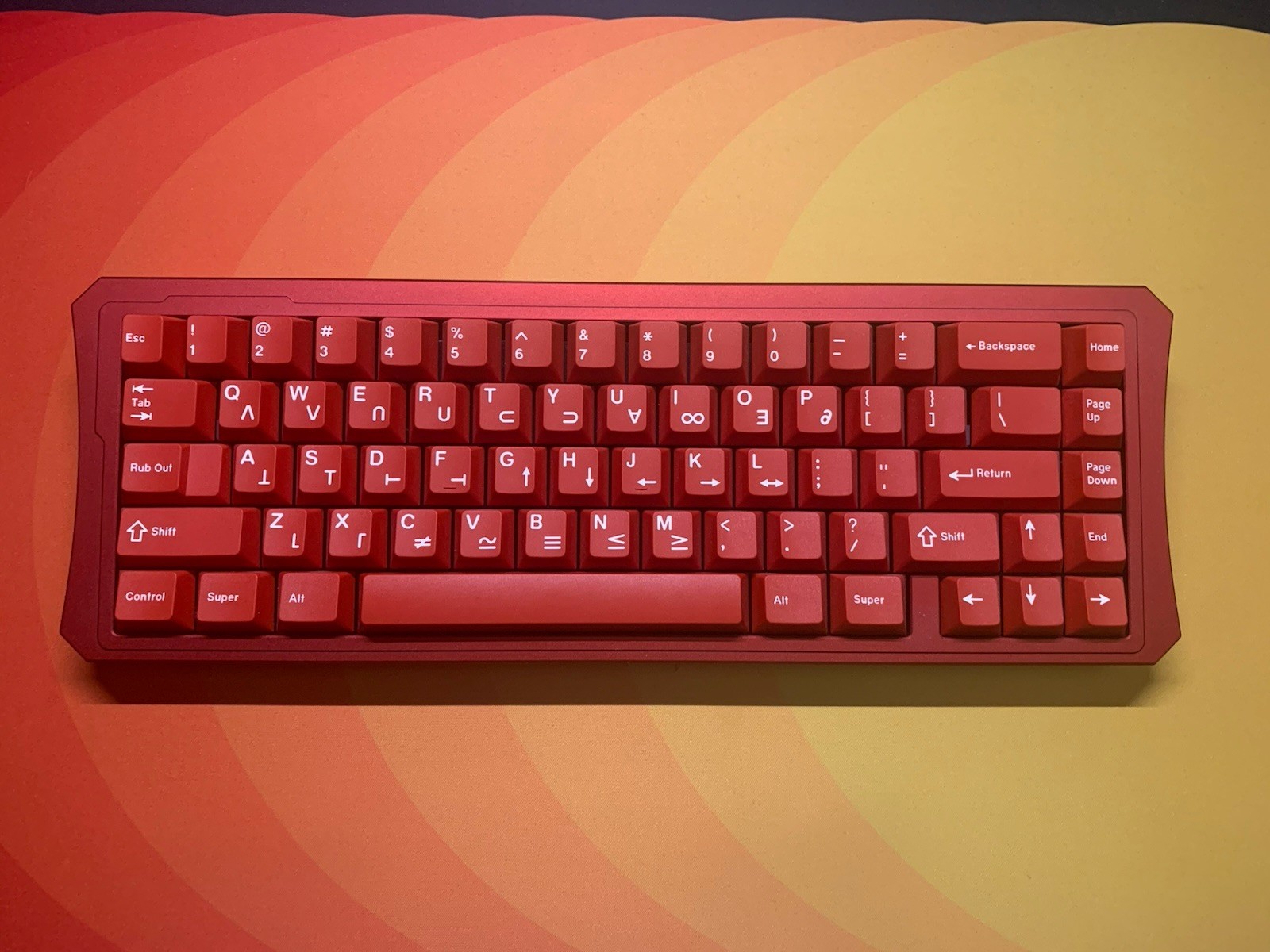 Nuxros RE65 Custom Keyboard - GMK Crimson Cadet II - Cherry Nixie Switches