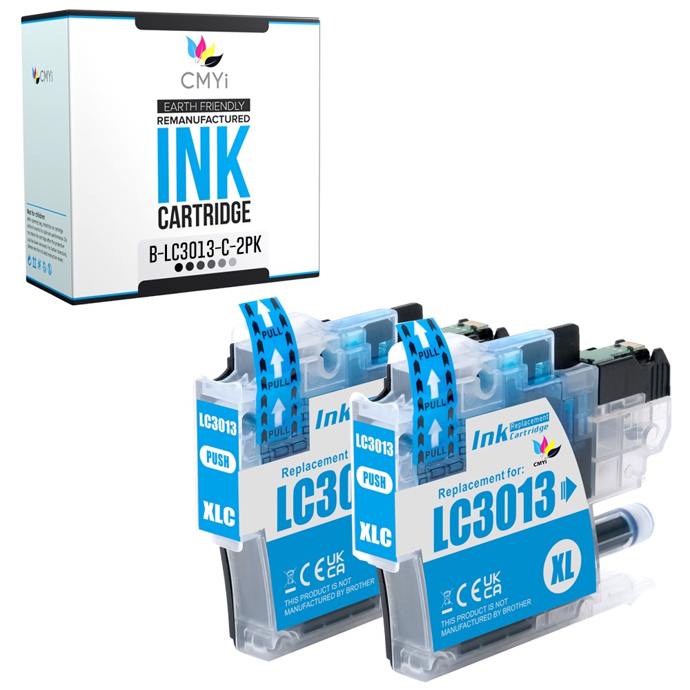 2-Pack Compatible CMYi LC3013C Ink Cartridges fits Brother MFC-J690DW J890DW