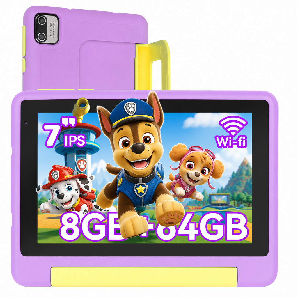 Android13 7 Inch Kids Tablet 8GB+64GB 128GB Expand Dual Camera Kids Software