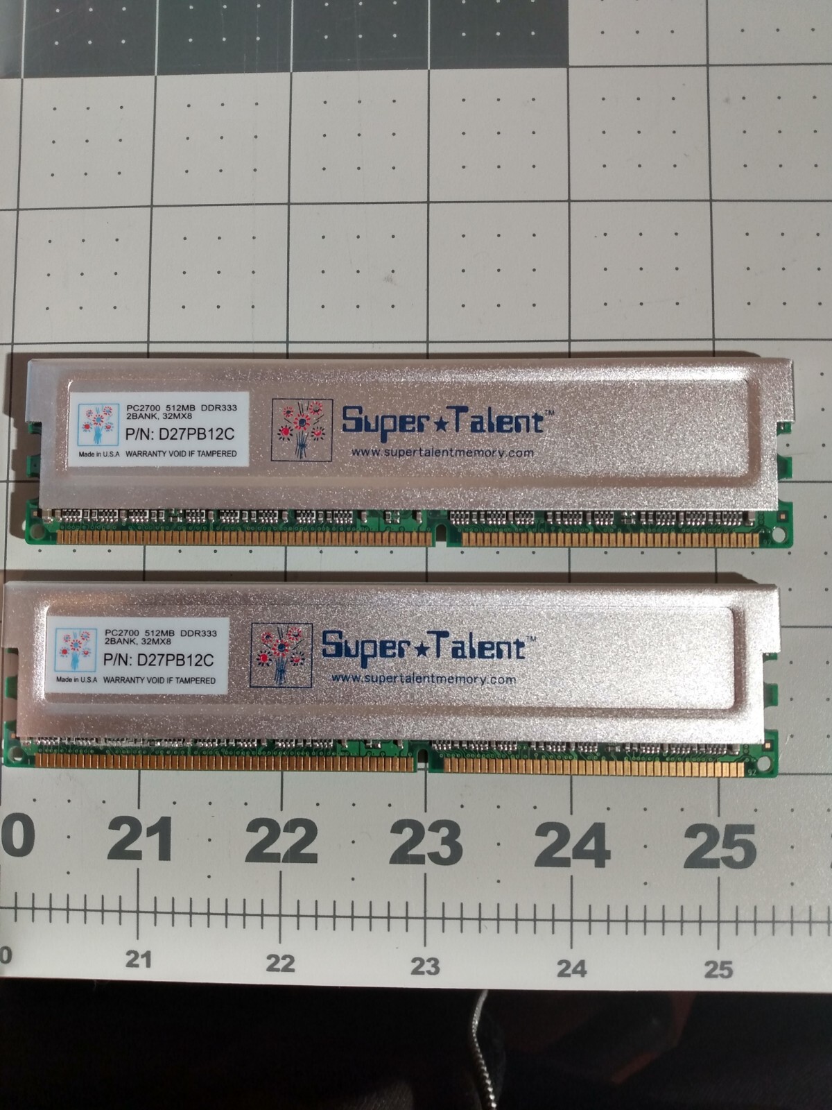 D27PB12C Super Talent 512MB Memory Module, (2 pcs.)
